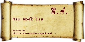 Miu Abélia névjegykártya